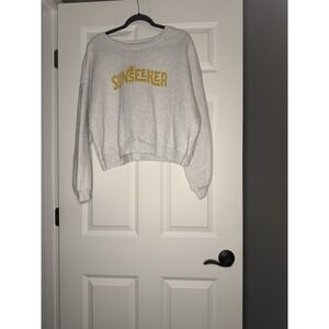 Oat Collective Crewneck Pullover Sweatshirt Sunseeker Large Light Gray Wore Once